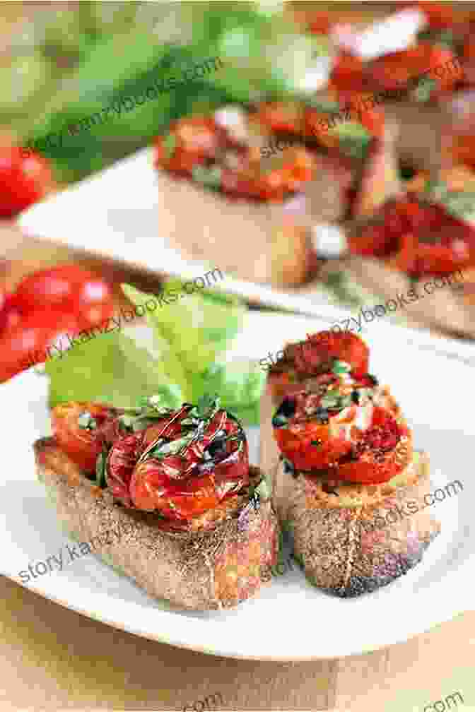 A Plate Of Crostini Topped With A Vibrant Tomato Salsa And Fresh Herbs French Appetizers Marie Asselin