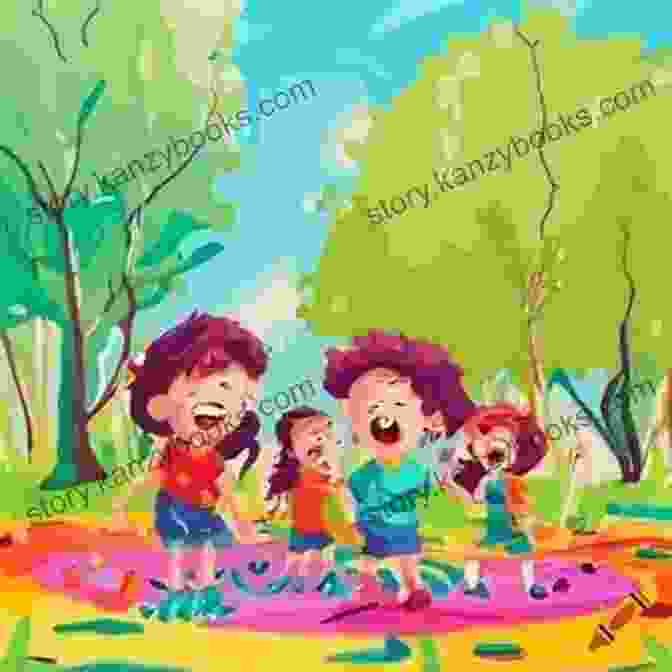 A Vibrant Illustration Of Children Laughing And Exploring In A Magical Land Briar Bear Gets A Brother : Children S Short Story Picture