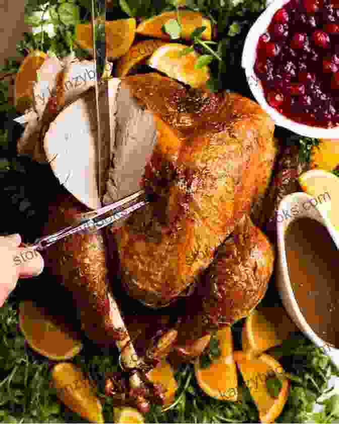 Juicy Roasted Turkey With Golden Brown Skin And Festive Garnishes Holiday Recipes: Christmas Thanksgiving More